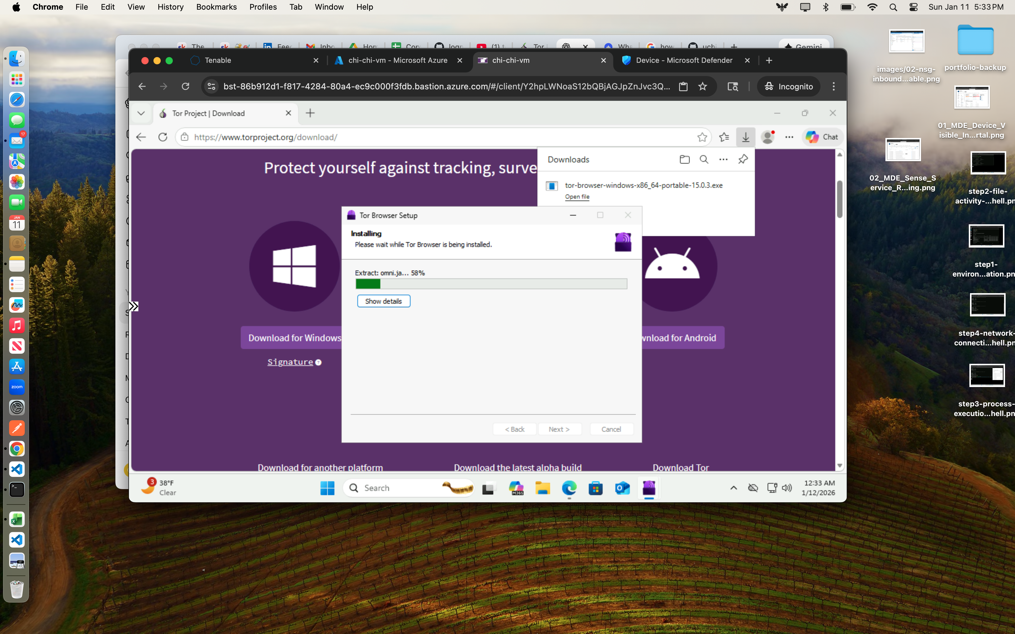 TOR installer downloaded