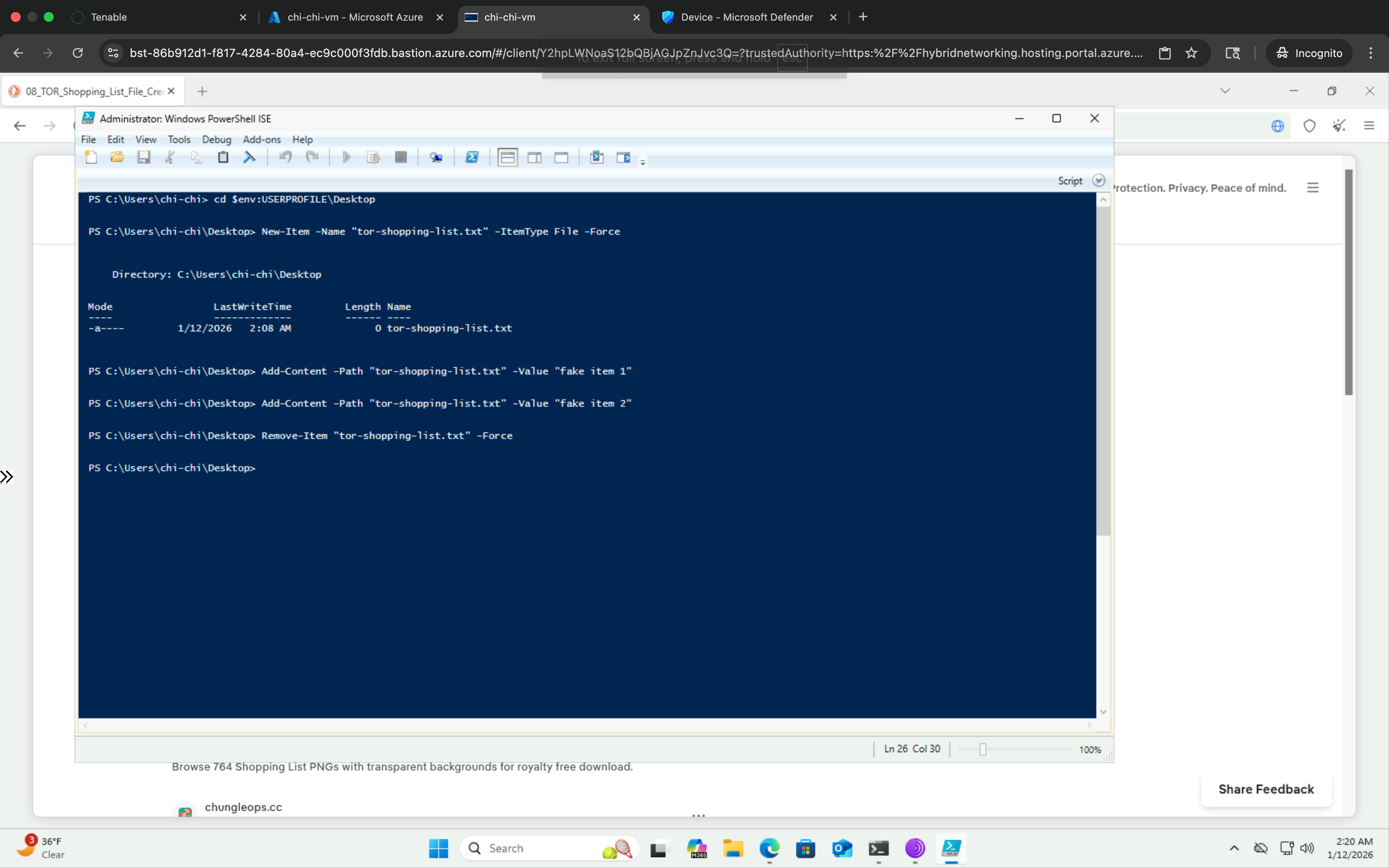 Shopping list file activity