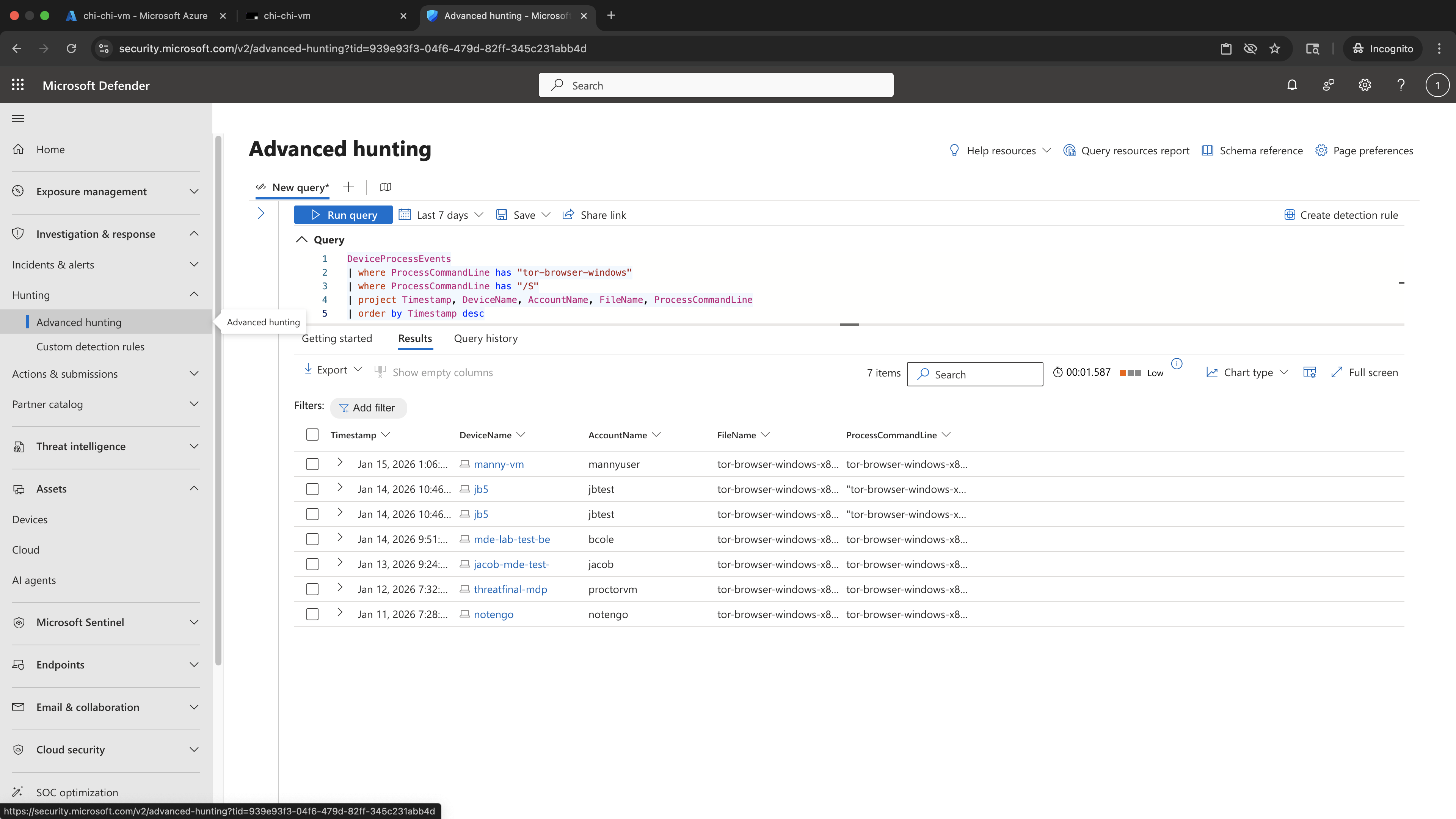 KQL results - TOR silent install